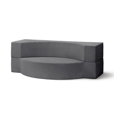 Sofa piankowa modułowa 200 cm z funkcją spania w stylu japandi | Lunaria Stalowy Brąz (POSO 22)