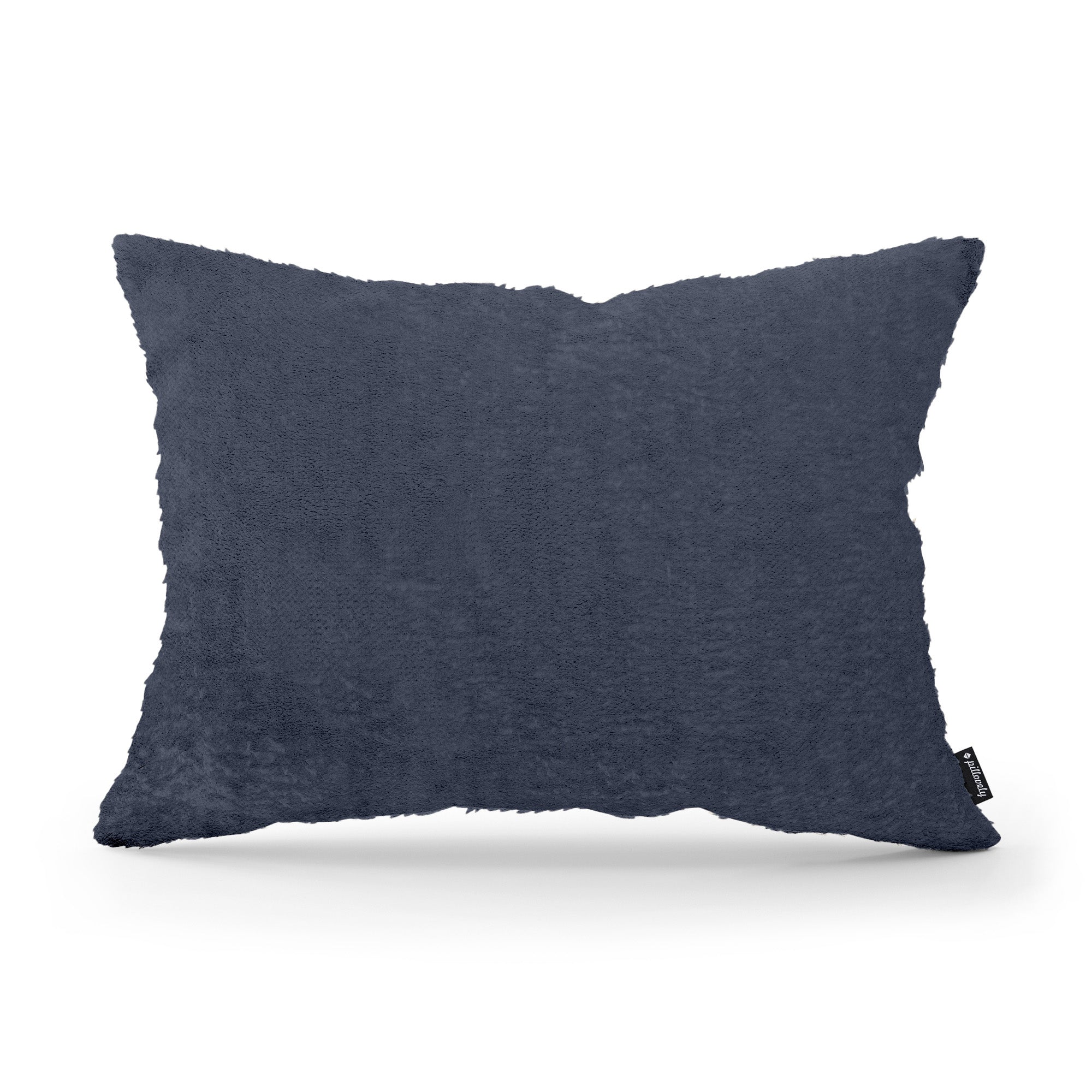 Poduszka dekoracyjna 40x55 cm w stylu glamour – 100% PES, sprężyste wypełnienie | Plusz Atramentowy Grafit (SORRISO 01)