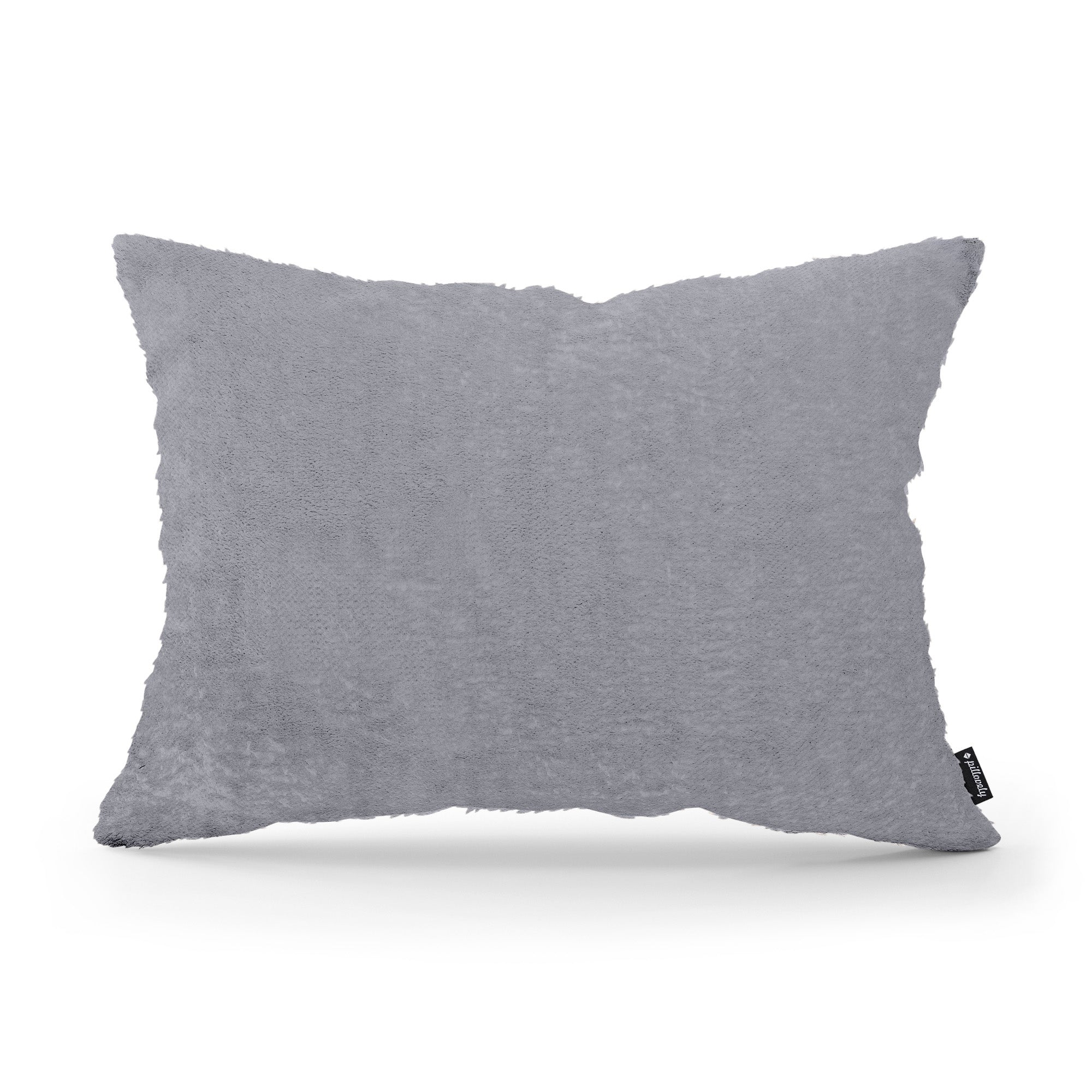 Poduszka dekoracyjna 40x55 cm w stylu glamour – 100% PES, sprężyste wypełnienie | Plusz Stalowy Popiół (SORRISO 04)