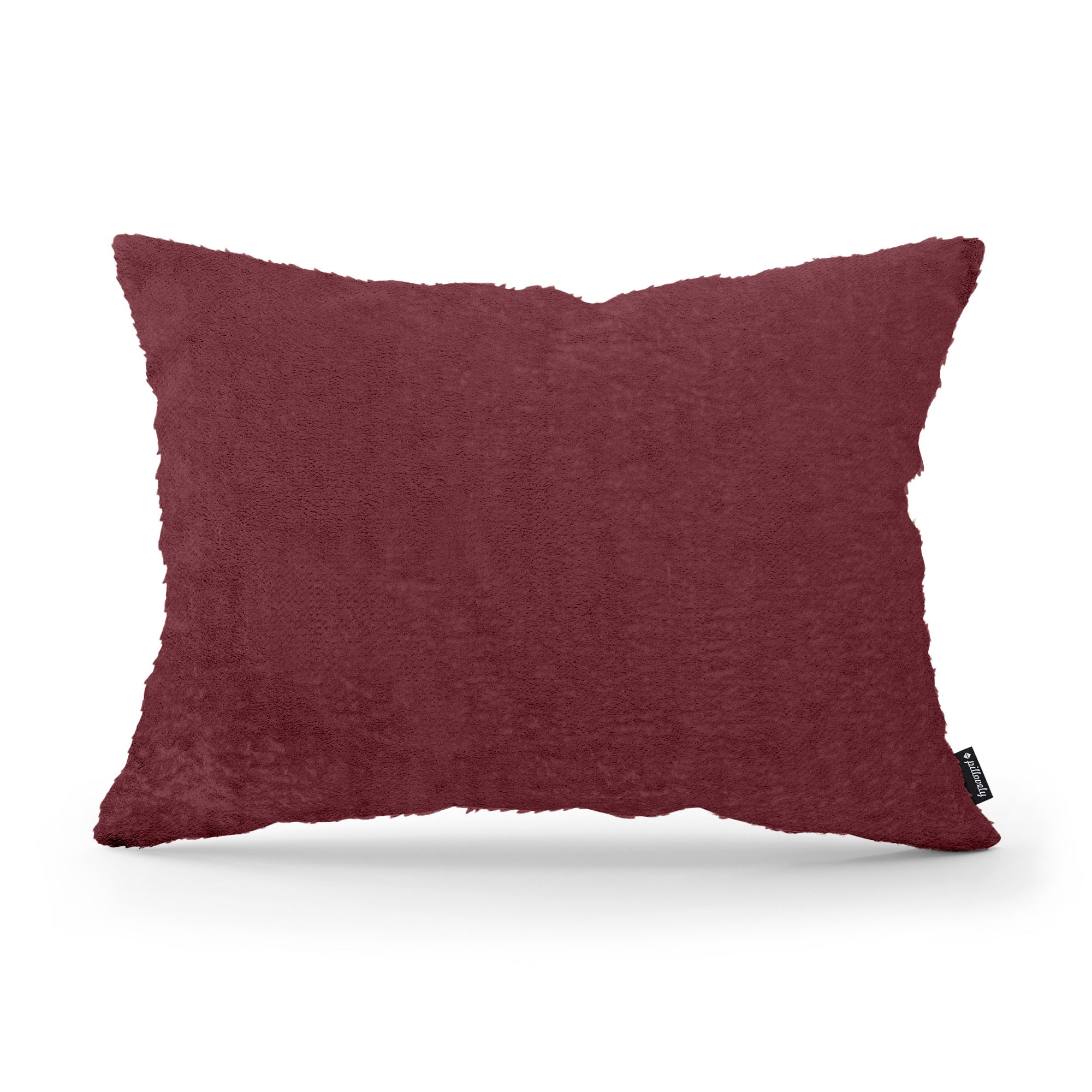 Poduszka dekoracyjna 40x55 cm w stylu glamour – 100% PES, sprężyste wypełnienie | Plusz Burgundowy Kamień (SORRISO 12)
