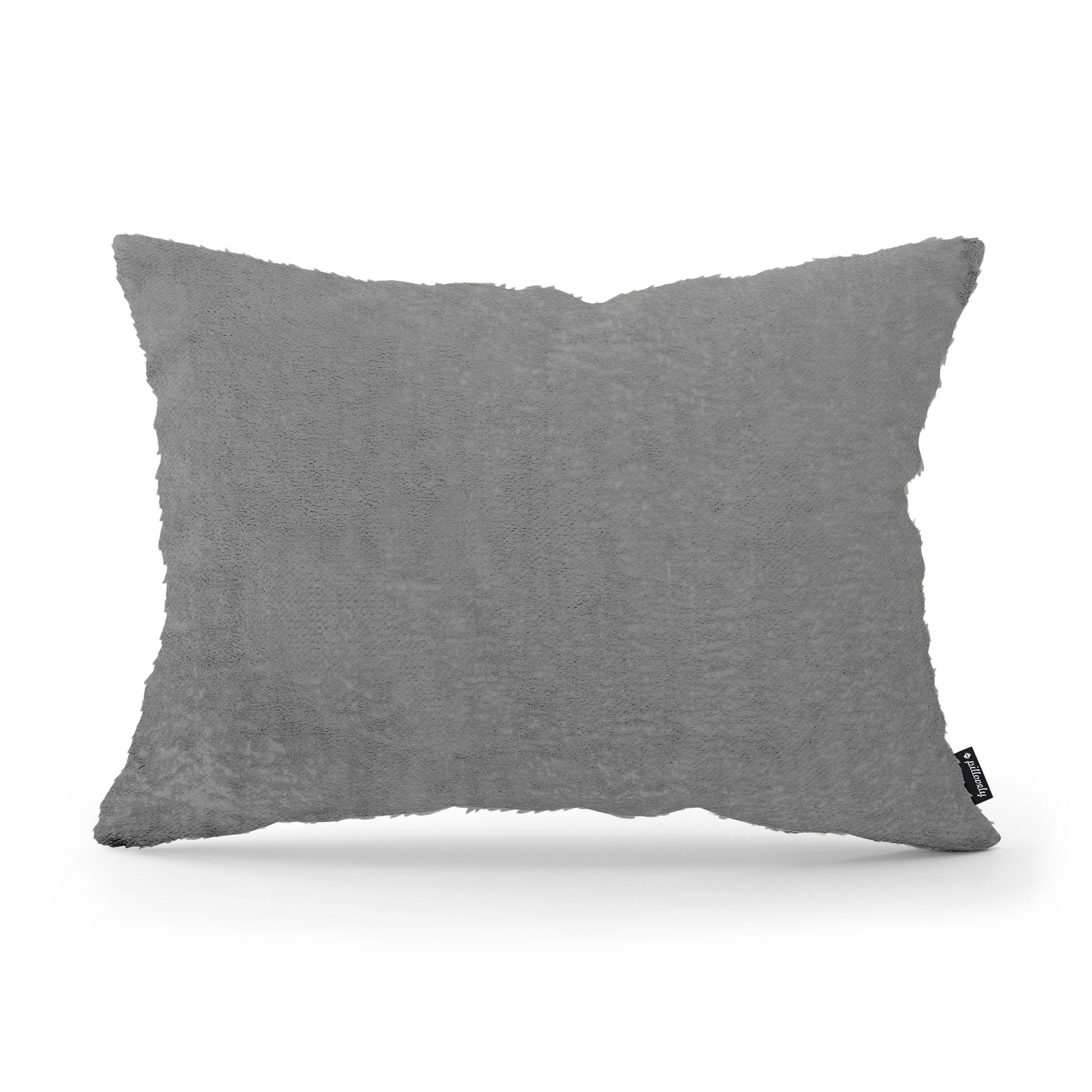 Poduszka dekoracyjna 40x55 cm w stylu glamour – 100% PES, sprężyste wypełnienie | Plusz Grafitowy Pył (SORRISO 19)