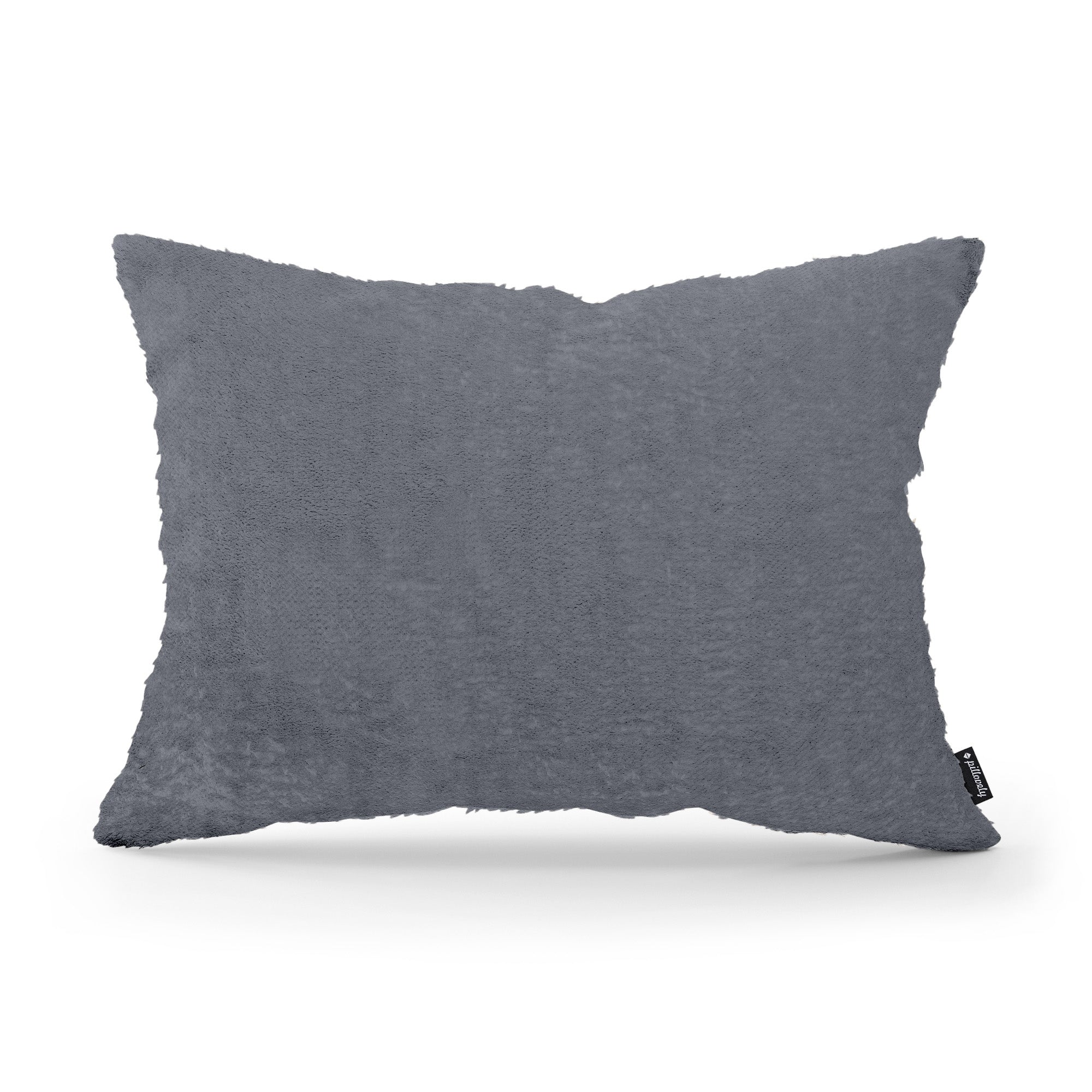 Poduszka dekoracyjna 40x55 cm w stylu glamour – 100% PES, sprężyste wypełnienie | Plusz Grafitowa Poświata (SORRISO 20)