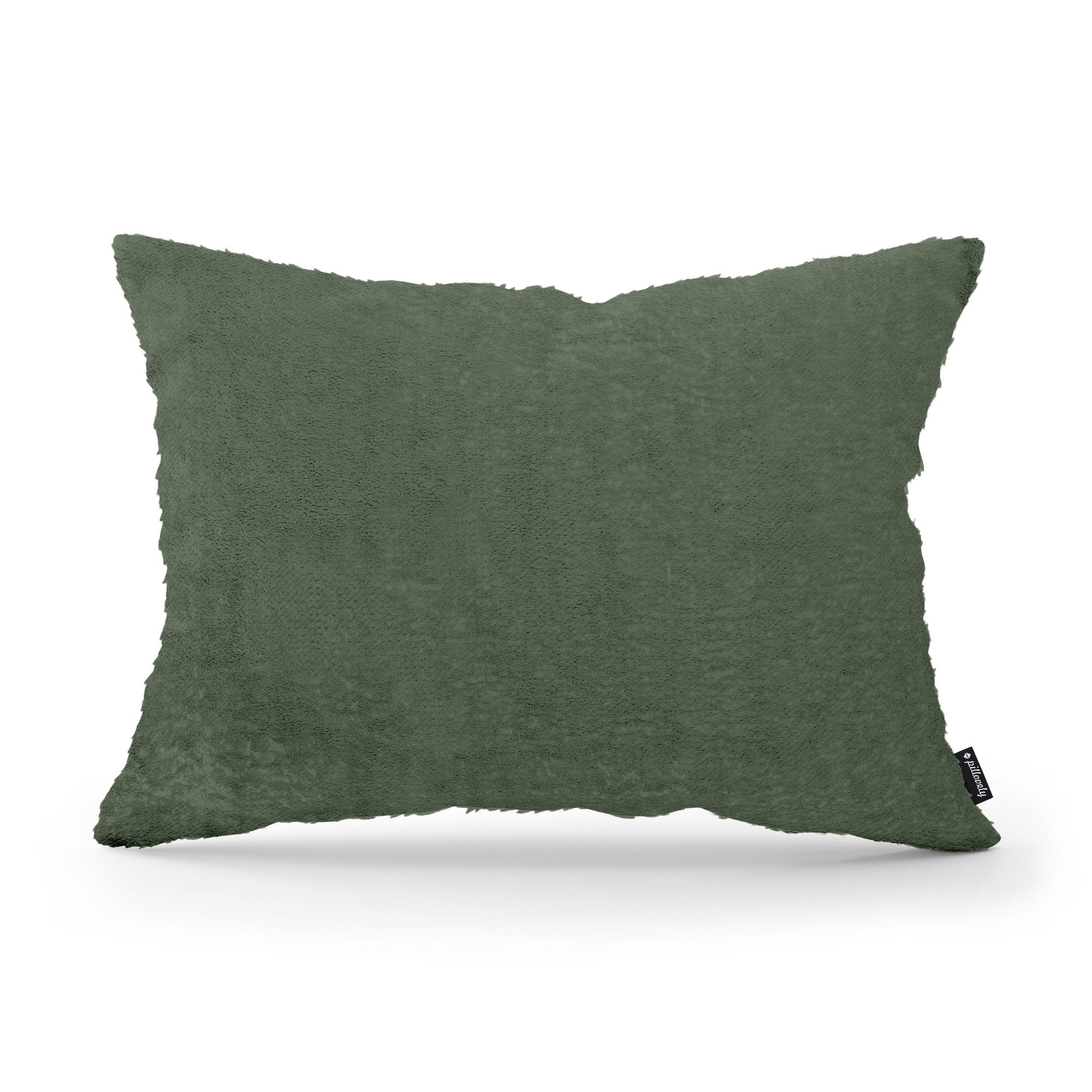 Poduszka dekoracyjna 40x55 cm w stylu glamour – 100% PES, sprężyste wypełnienie | Plusz Zielony Grafit (SORRISO 26)