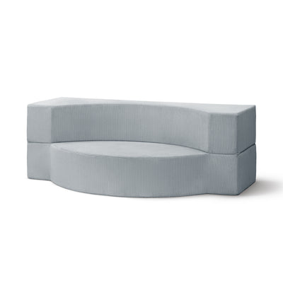 Sofa piankowa modułowa 200 cm z funkcją spania w stylu japandi | Lunaria Szary Bambus (POSO 55)