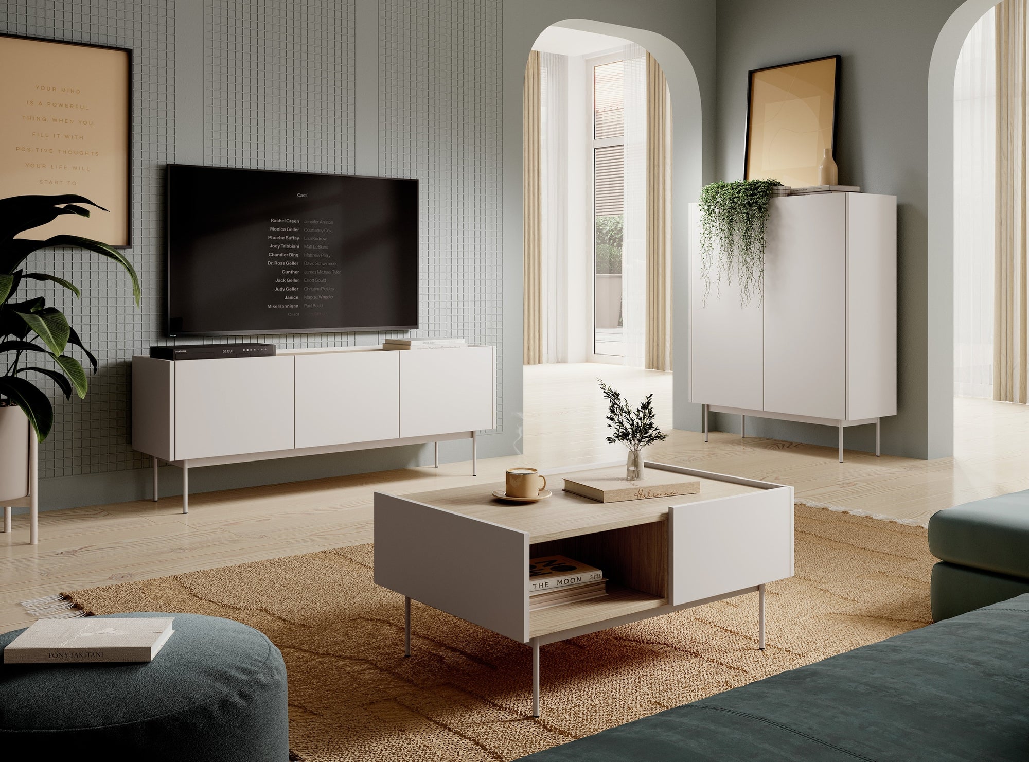 Komoda 97x122 w stylu nowoczesnym - wysoka zabudowa, bezuchwytowe fronty, cichy domyk | Bema