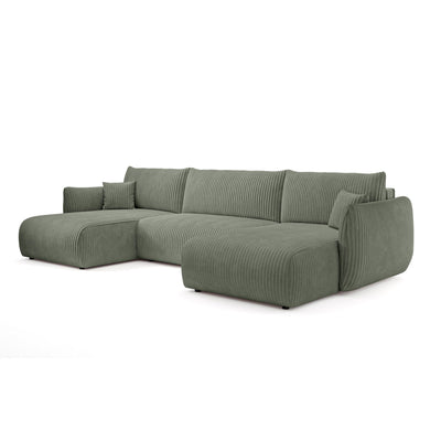 U-Ecksofa mit Schlaffunktion und Liegefläche 145x302 im Vintage-Stil | ALLORO – Steinweiser (TILIA 37)