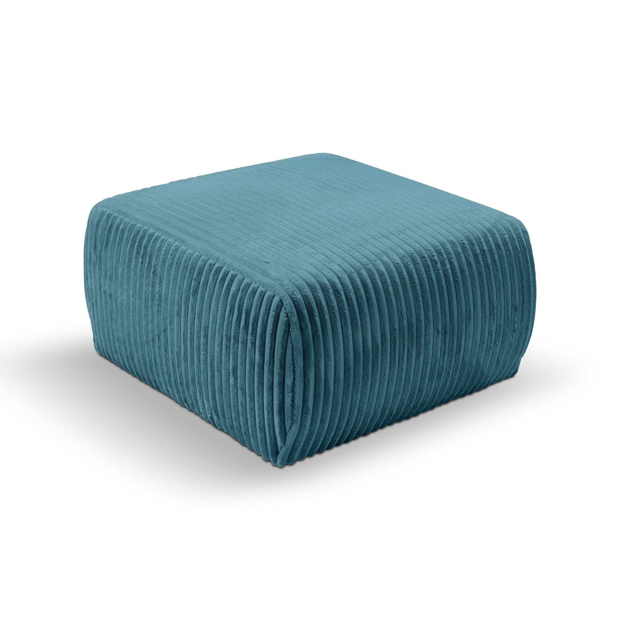 Pufa tapicerowana 82x41 w stylu vintage - tkanina TILIA, zaokrąglona forma, dekoracyjne przeszycia | ALLORO Głębia Wody (TILIA 75)