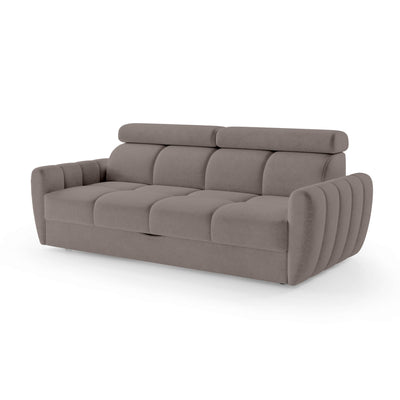 Sofa z funkcją spania 3-osobowa 227 cm w stylu minimalistycznym | Franec Szary Heban (CLOUD 87)