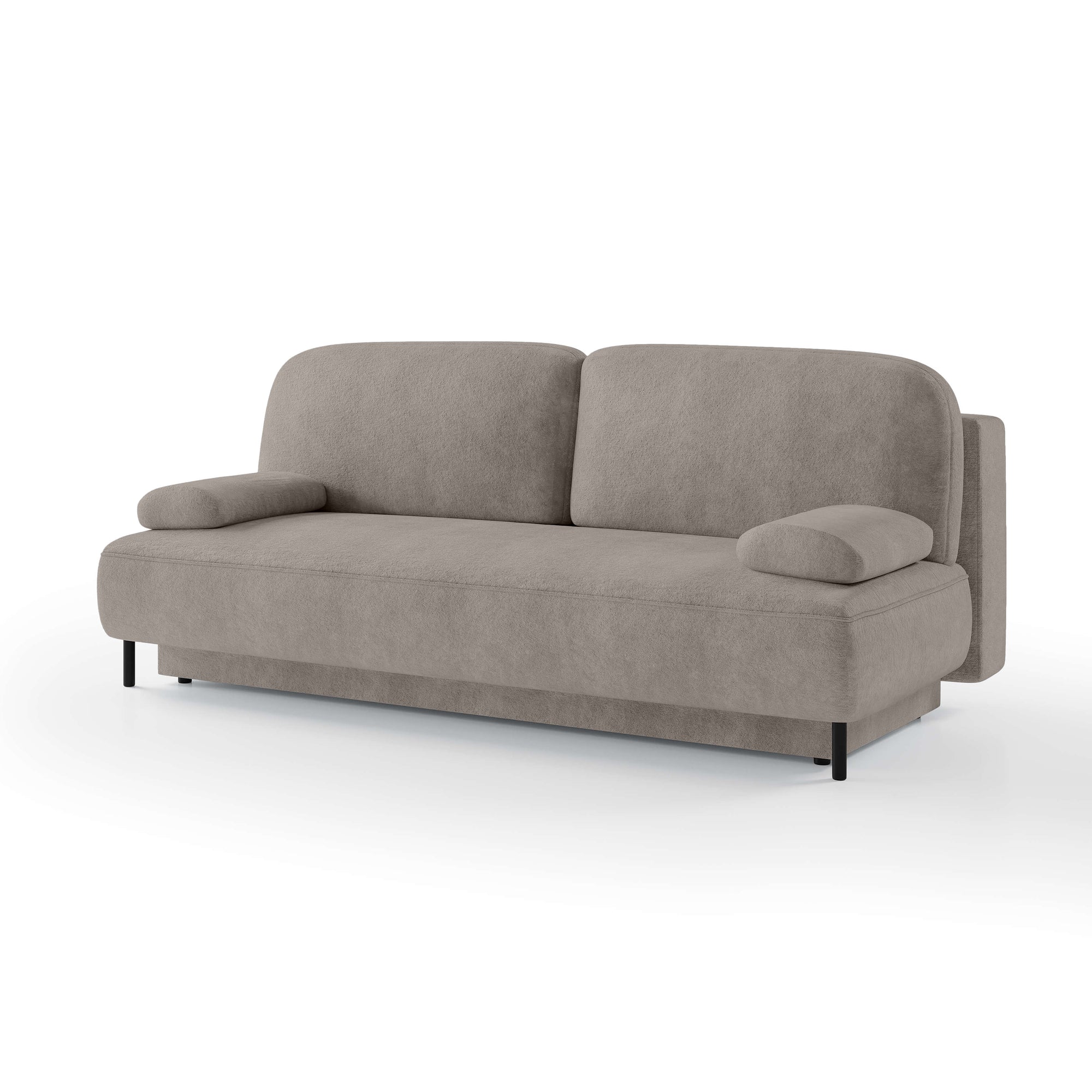 Sofa 2-osobowa z funkcją spania 140x200 z pojemnikiem w stylu nowoczesnym – mechanizm DL, sprężyny bonellowe | Tola Popielista Zasłona (PERFECT HARMONY 04)