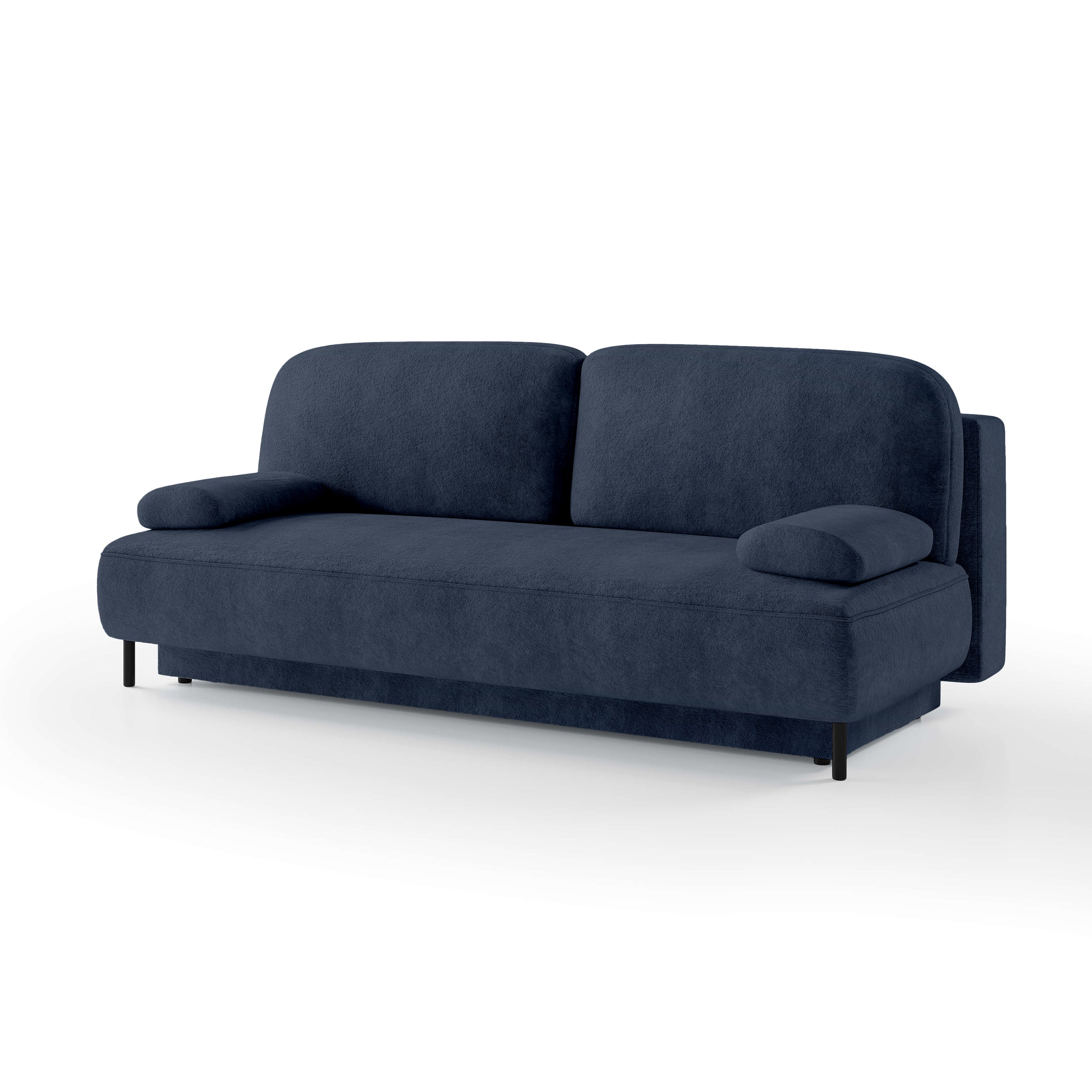 Sofa 2-osobowa z funkcją spania 140x200 z pojemnikiem w stylu nowoczesnym | Tola Granatowy Pył (PERFECT HARMONY 77)