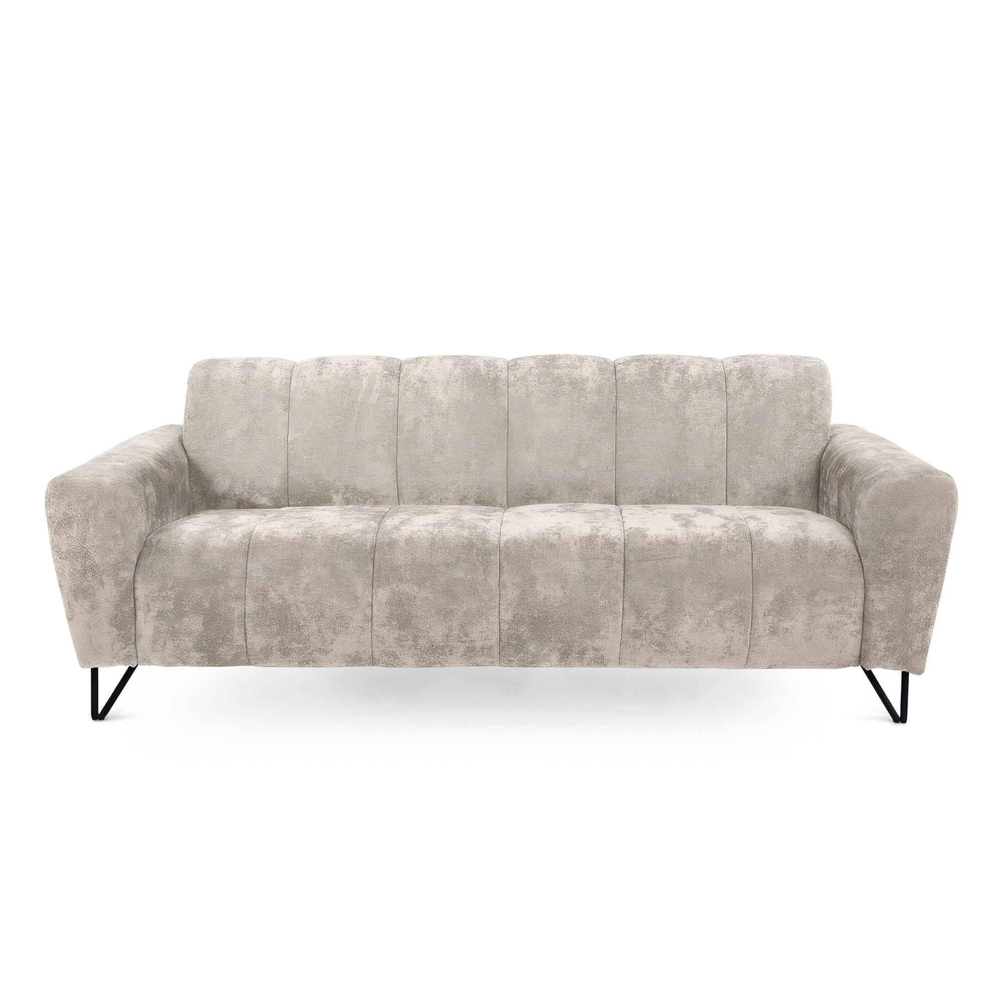 Sofa trzyosobowa do salonu w stylu nowoczesnym - tkanina Vega, miękka bryła, lekka konstrukcja | Nellia