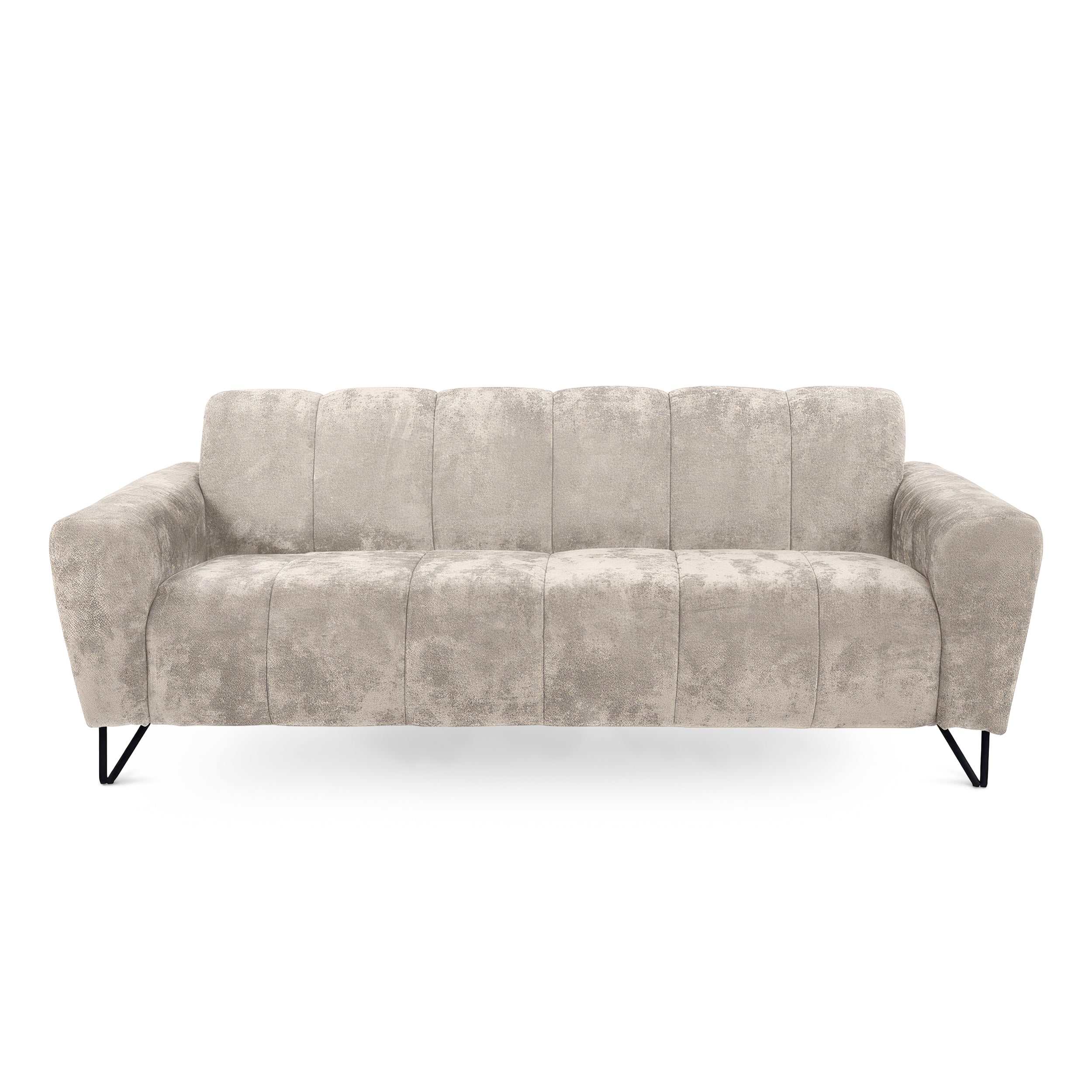 Sofa trzyosobowa do salonu w stylu nowoczesnym - tkanina Vega, miękka bryła, lekka konstrukcja | Nellia