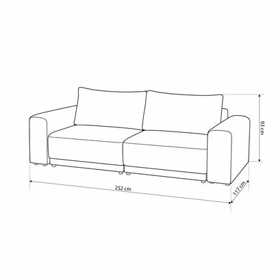 Schlafsofa 145 × 203 mit Bettkasten im modernen Stil | Zoria