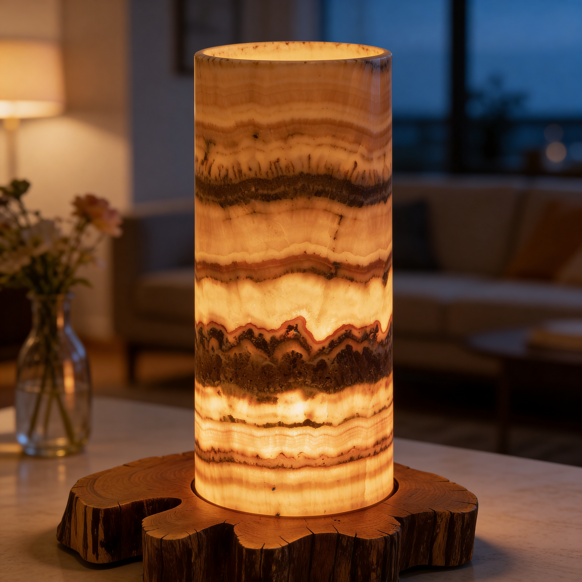 Lampa z naturalnego Onyksu Sirelis