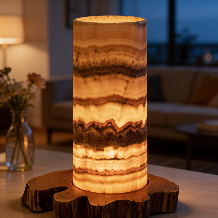 Lampa z naturalnego Onyksu Sirelis