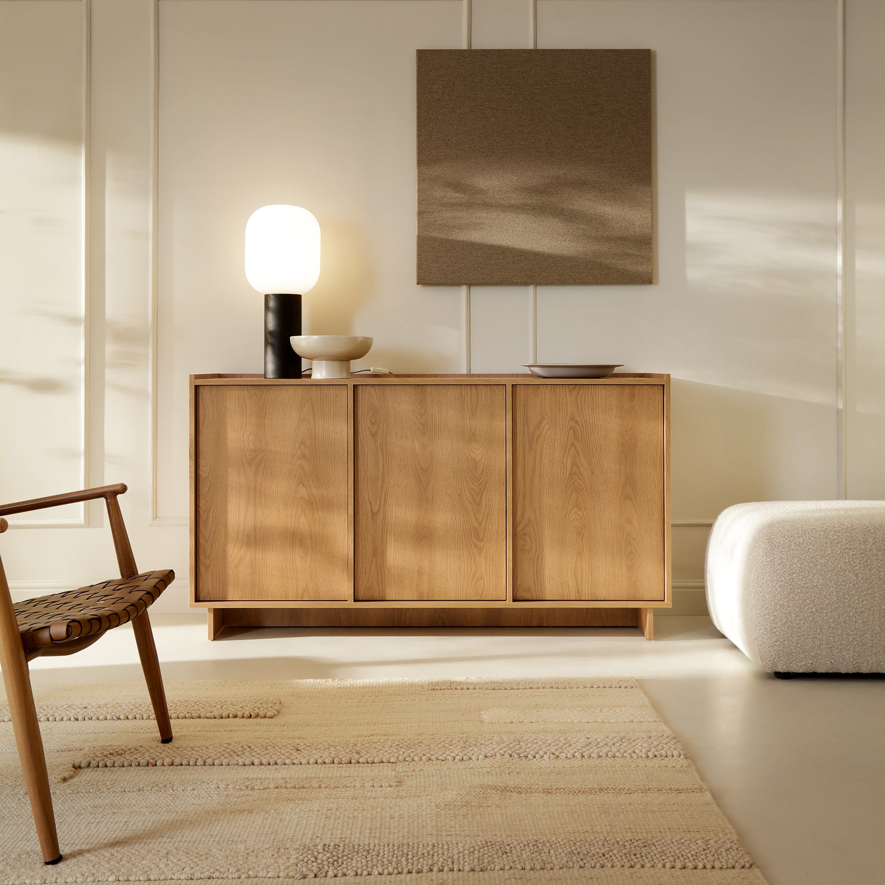 Komoda z półkami 147x82 w stylu japandi | Kiyro
