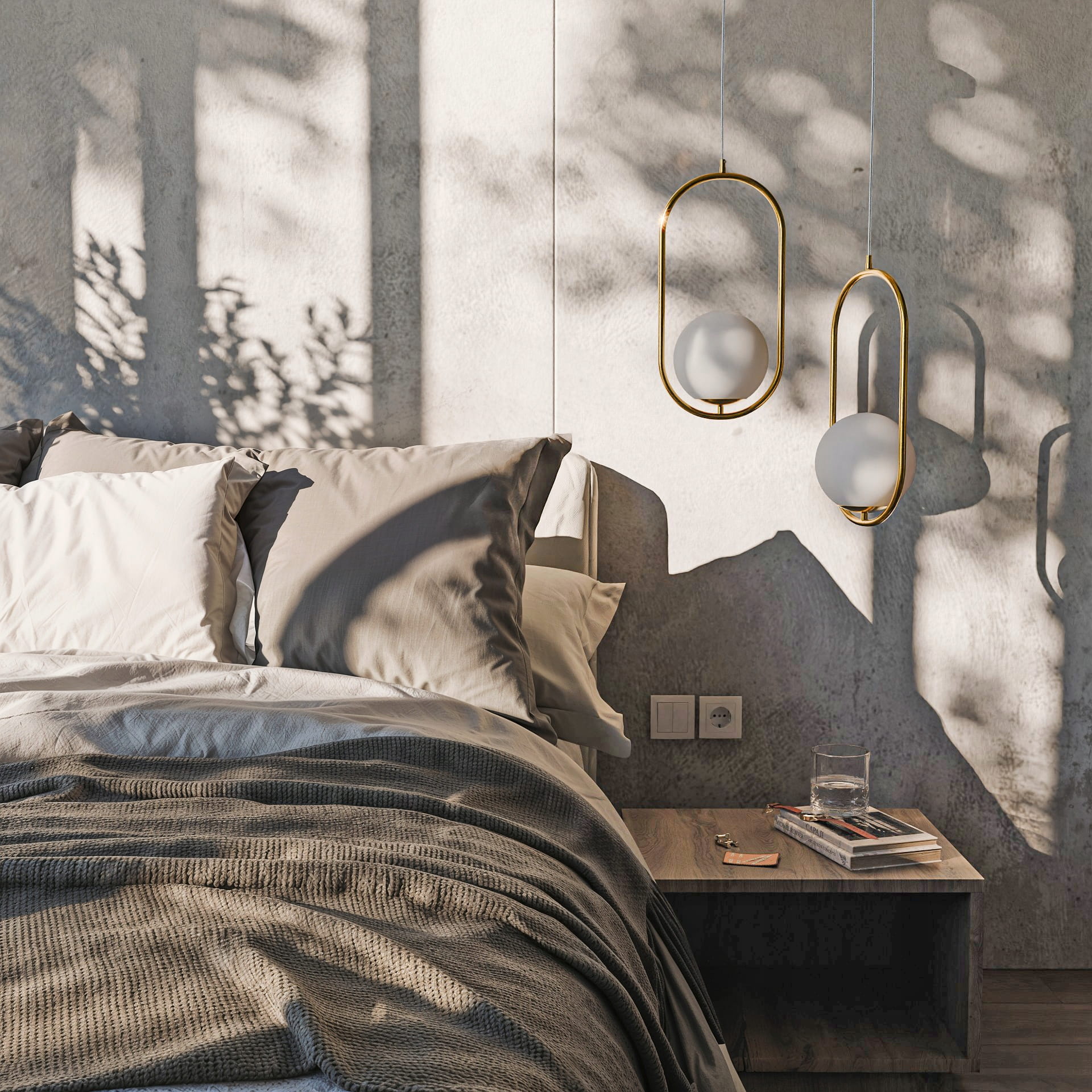 Lampa wisząca z kulą w złotej ramie Orbitella