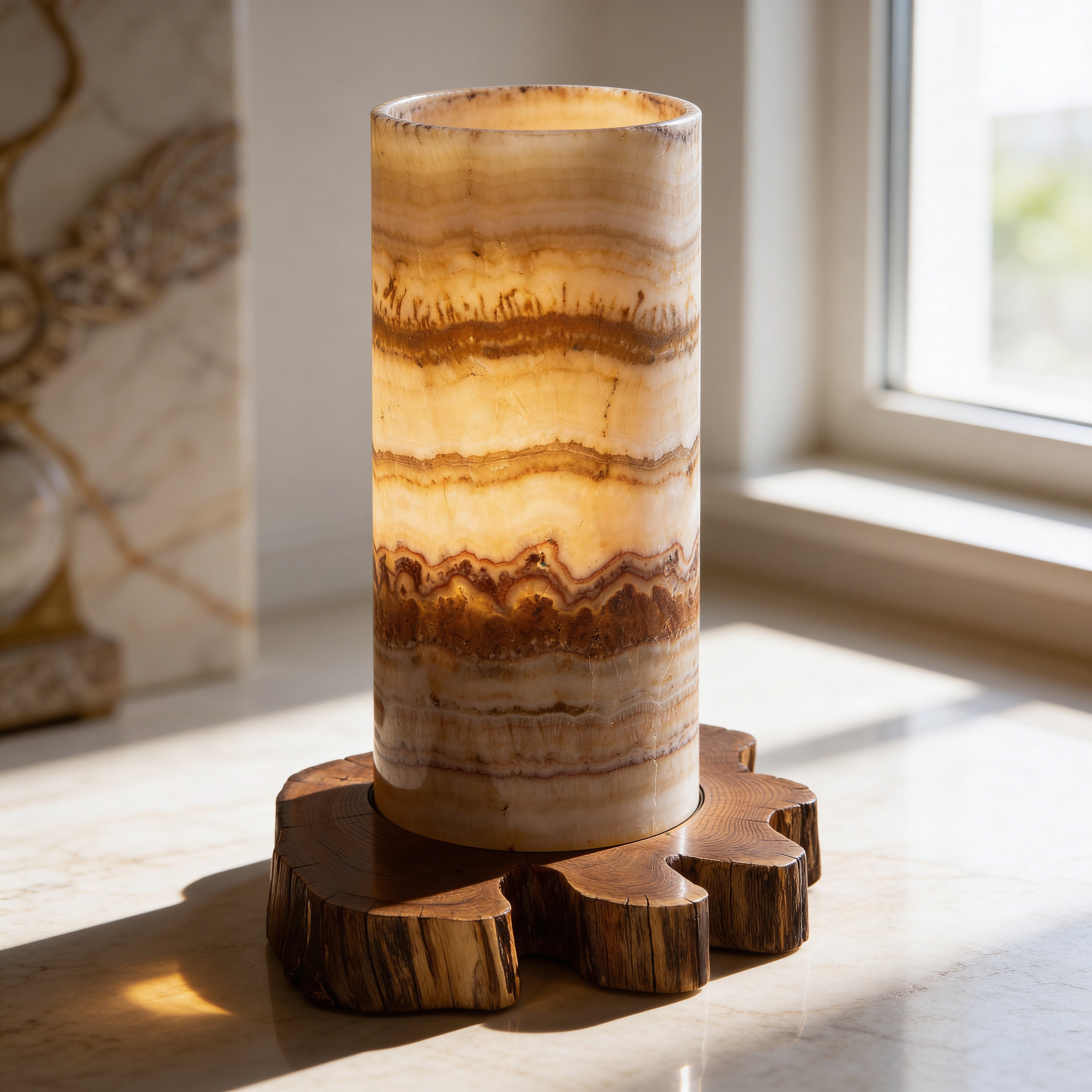 Lampa z naturalnego Onyksu Sirelis