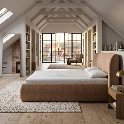 Polsterbett mit Bettkasten im Modern-Soft-Stil | Frasspo