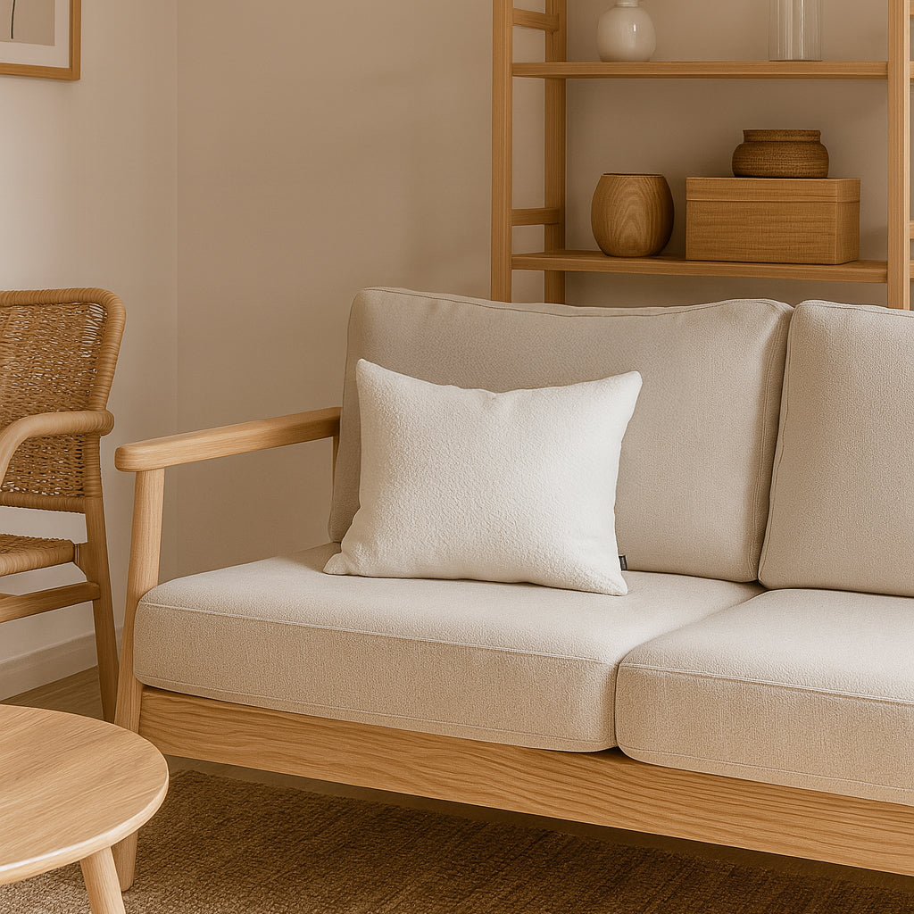 Poduszka dekoracyjna 40×55 cm w stylu hygge i scandi – tkanina Coral 100% PES, przytulna struktura | Baranek