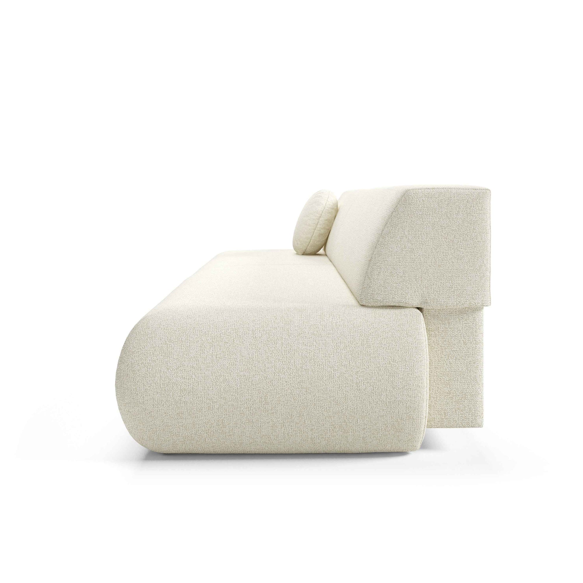 Sofa z funkcją spania 140x200 z pojemnikiem w stylu nowoczesnym – mechanizm DL, regulowany podłokietnik | Puentro