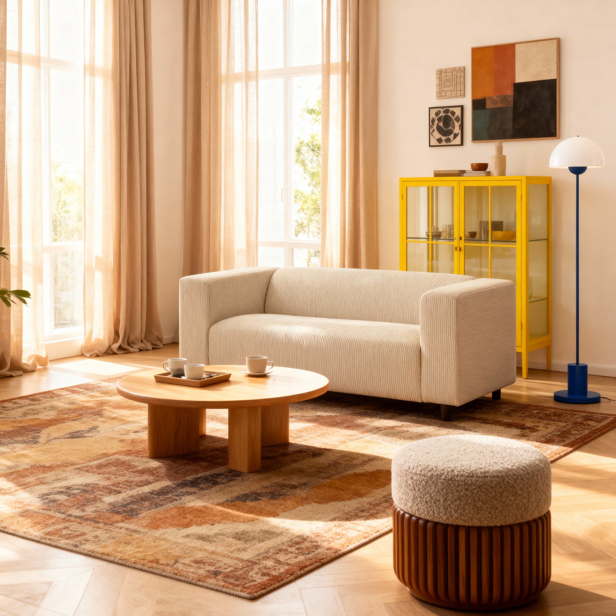 sofa 2-osobowa 151 cm – sztruks POSO, styl minimalistyczny | July