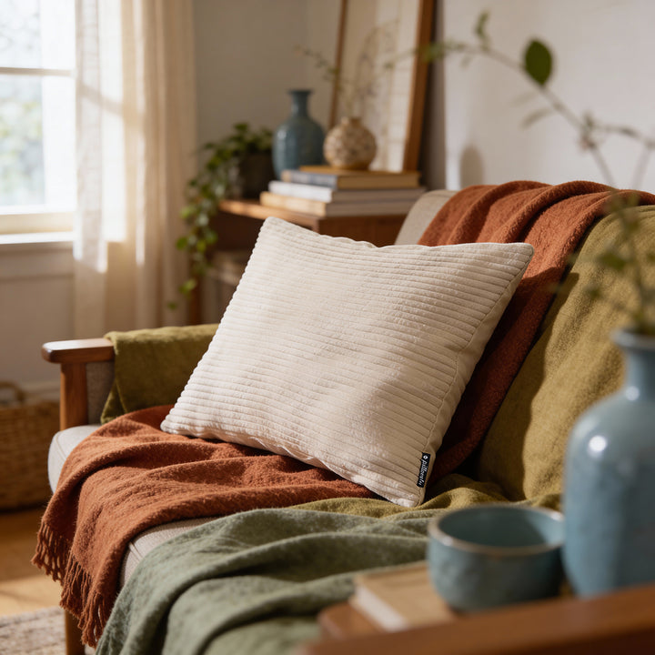 Poduszka dekoracyjna 40×55 cm w stylu vintage – miękkie, sprężyste wypełnienie | Szeroki Sztruks