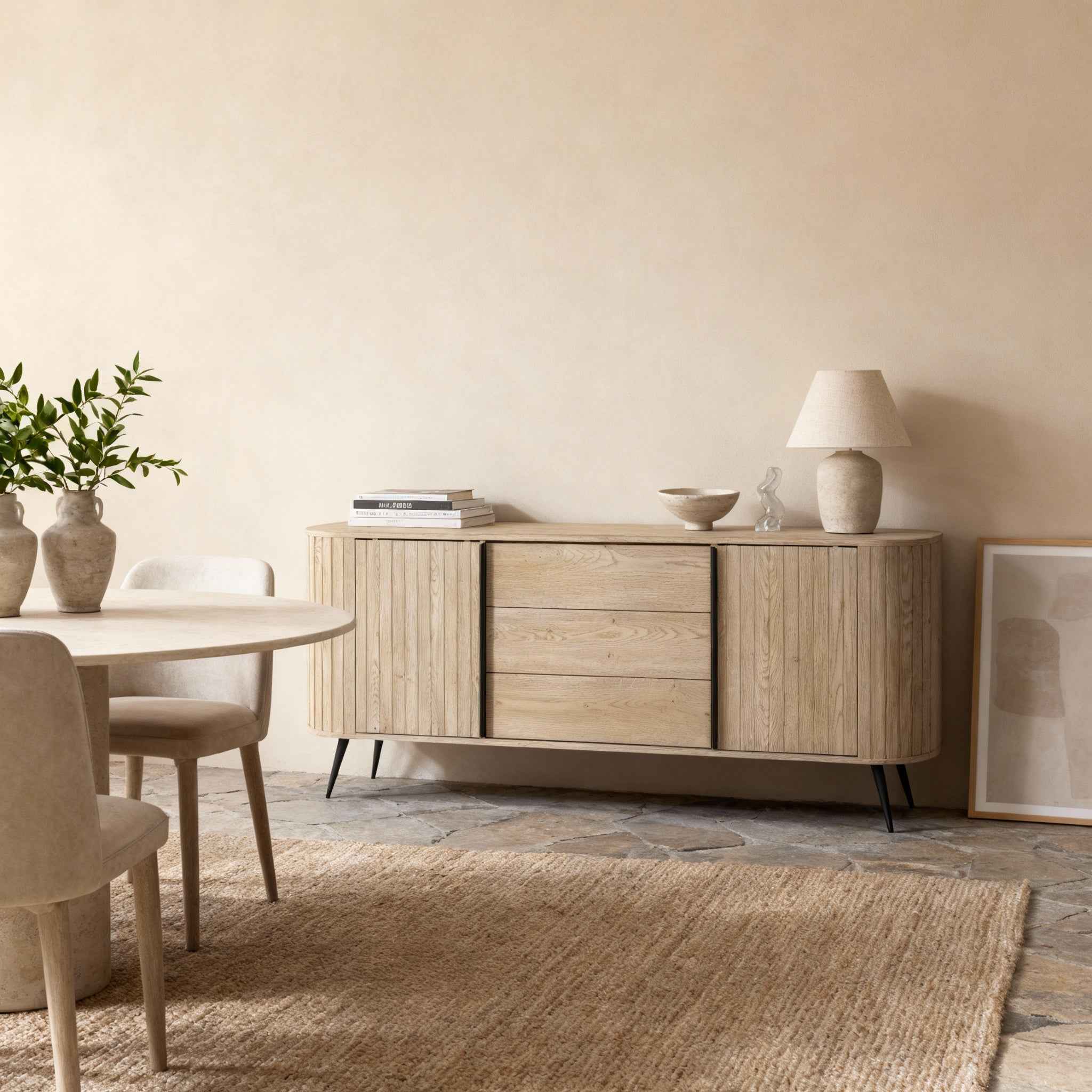 Komoda z drzwiami przesuwnymi i szufladami 196x82 w stylu nowoczesnym| Llovia