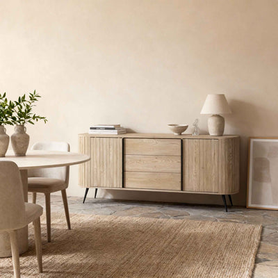Komoda z drzwiami przesuwnymi i szufladami 196x82 w stylu nowoczesnym| Llovia
