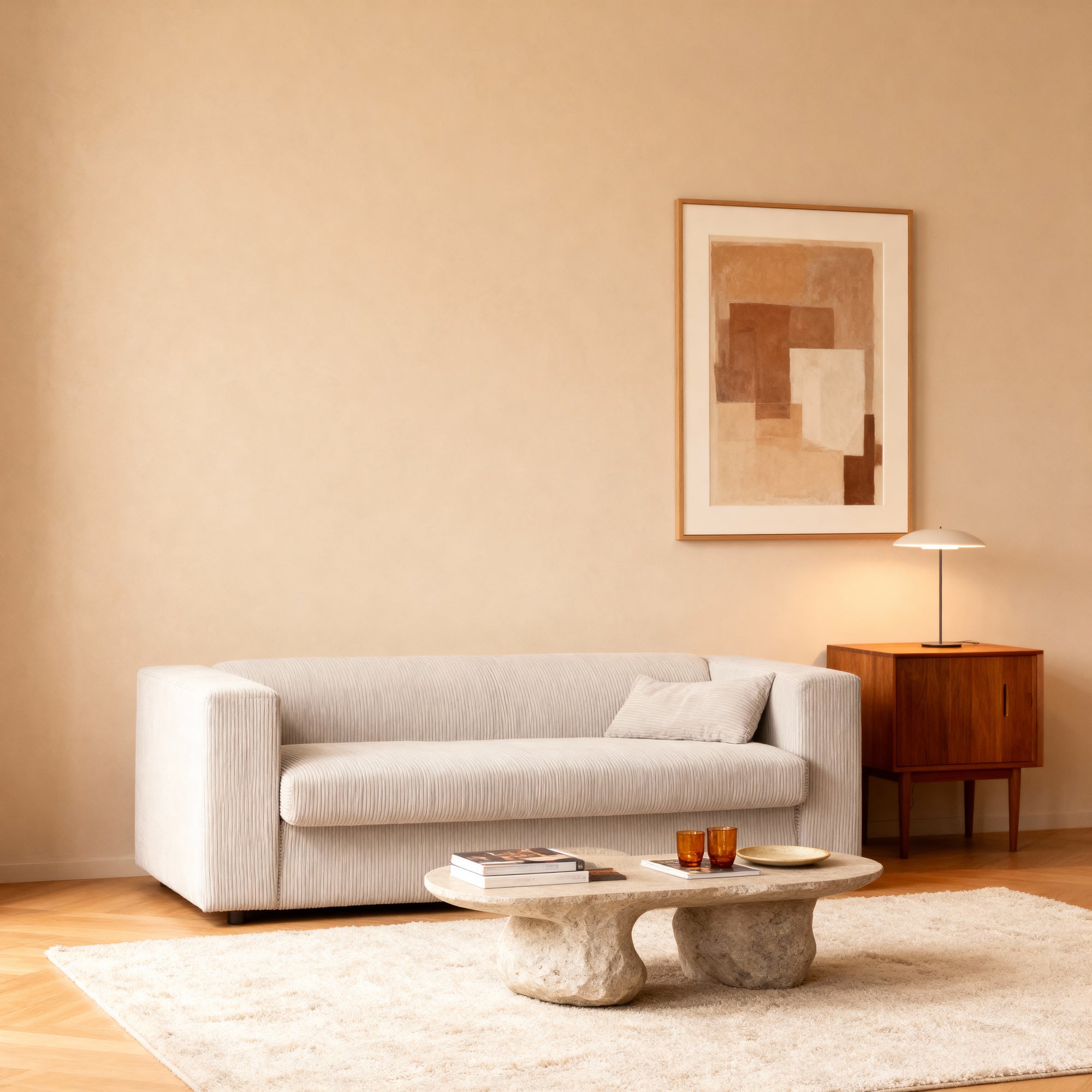 Sofa 2-osobowa z funkcją spania 174 cm – kompaktowa, sztruksowa, nowoczesna | July