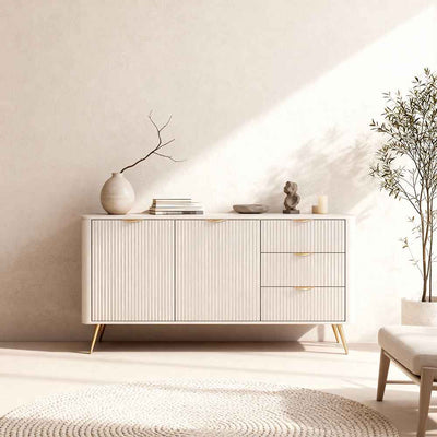 Komoda 163x81 z szufladami i drzwiami w stylu eleganckim | Laanti