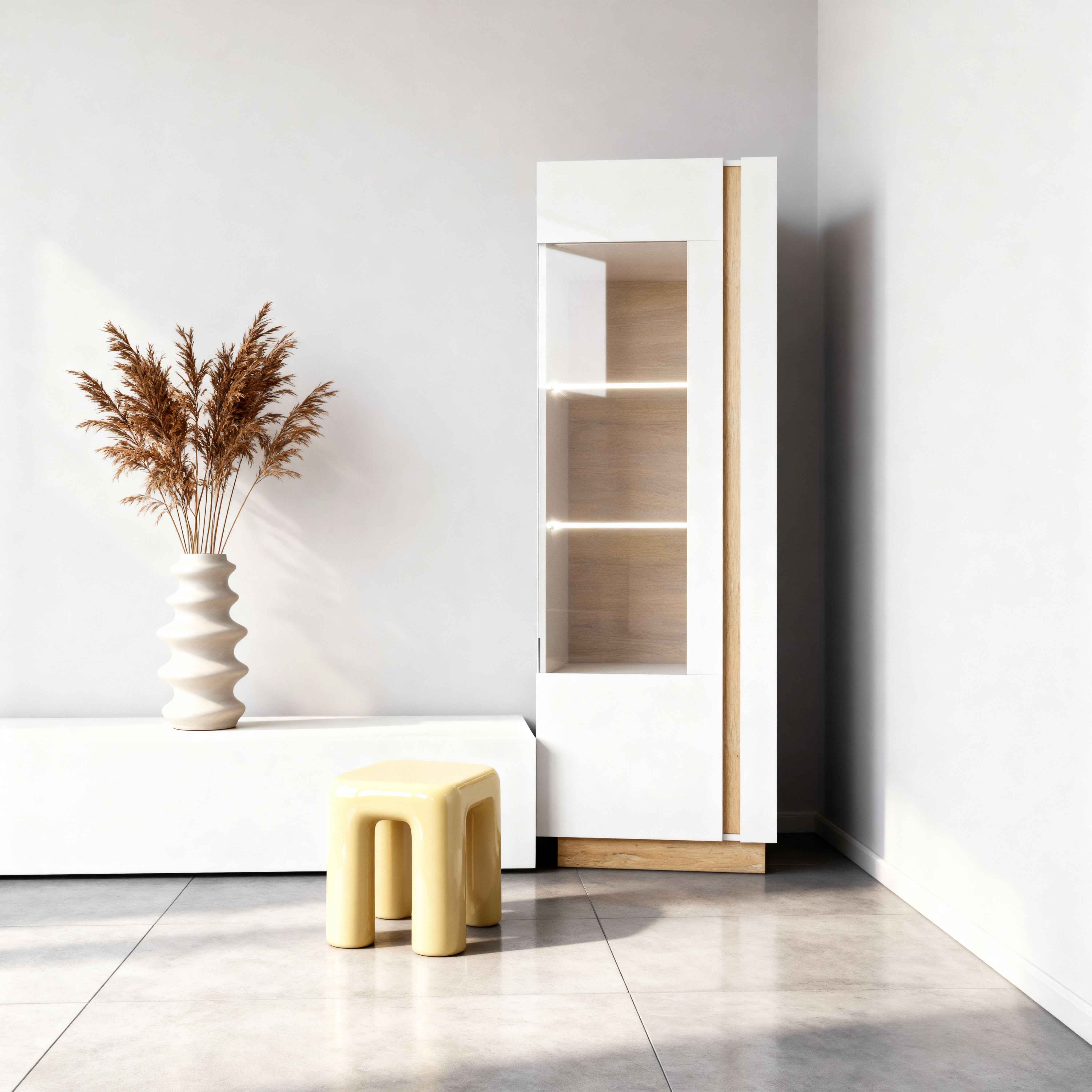 Witryna przeszklona 60x194 cm w stylu nowoczesnym | Armelia