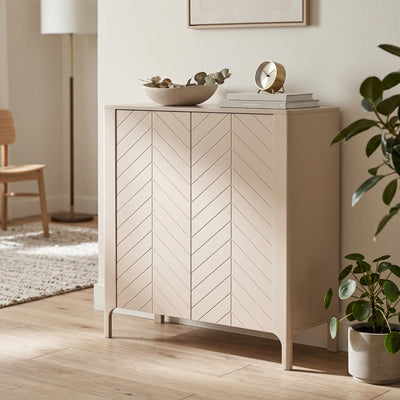 Kommode EKLIPSO 103x95 mit zweitüriger Front im modernen Stil, Farbe Kaschmir – im Interieur | Pillovely