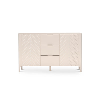 Kommode EKLIPSO 153x95 mit Fischgrätfronten im modernen Stil, Farbe Kaschmir – Vorderansicht | Pillovely