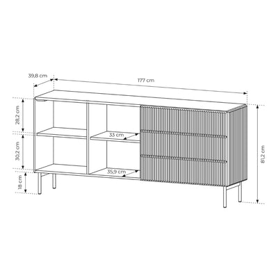 Komoda z drzwiami i szufladami 177x81 w stylu nowoczesnym | MuzZI
