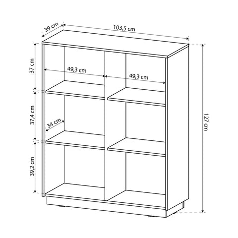 Komoda 104x127 w stylu nowoczesnym - frezowane fronty MDF, złote uchwyty, wysoka zabudowa | Westa