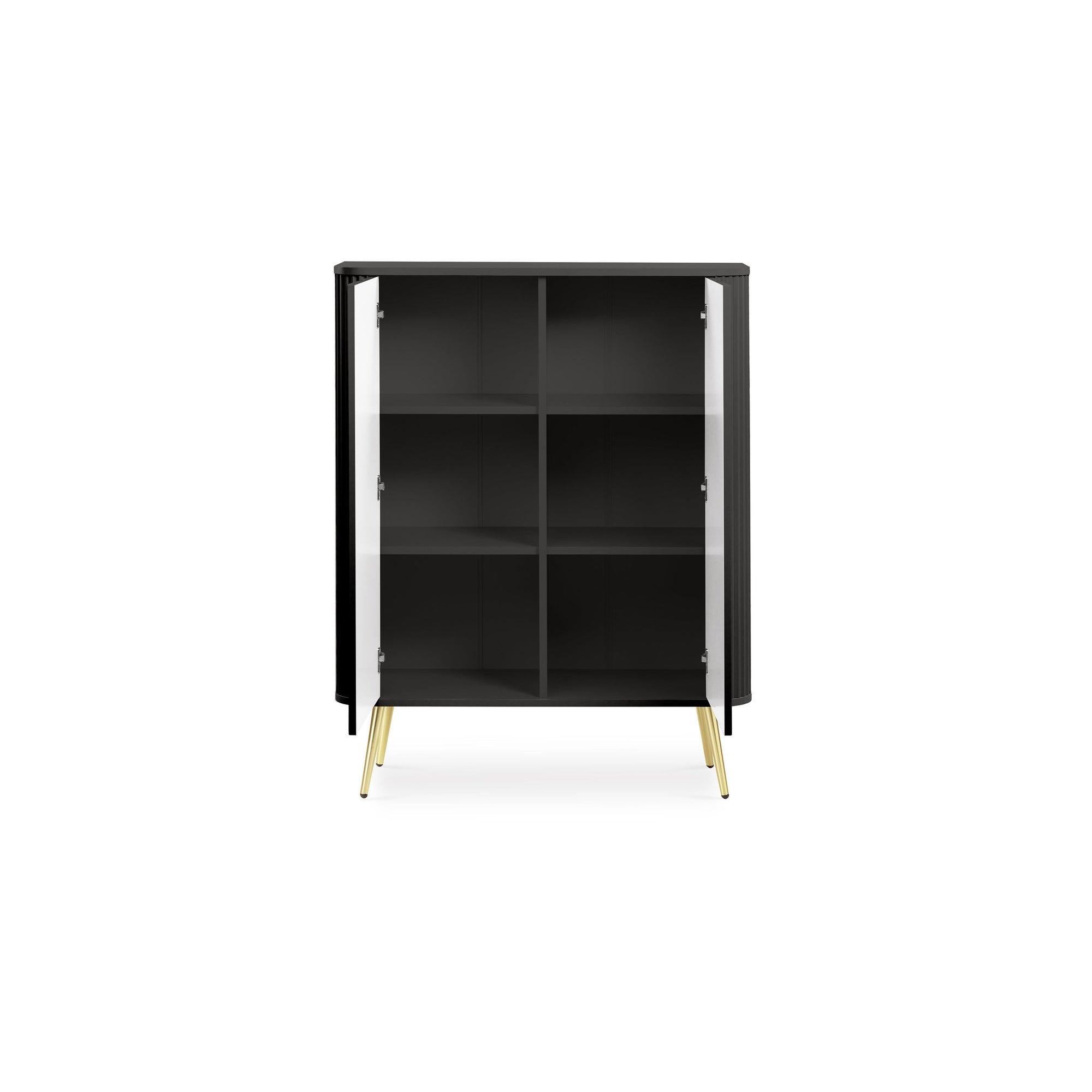 Komoda 103x129 w stylu nowoczesnym - frezowane fronty, ukryte uchwyty, złote lub metalowe nogi | Eva