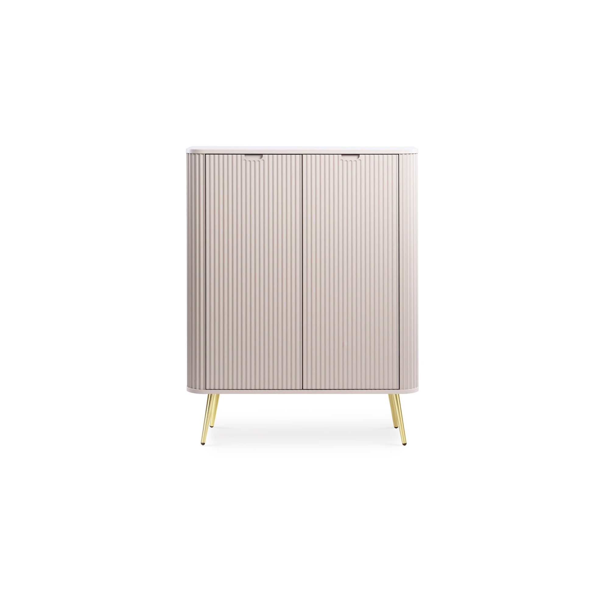 Komoda 103x129 w stylu nowoczesnym - frezowane fronty, ukryte uchwyty, złote lub metalowe nogi | Eva