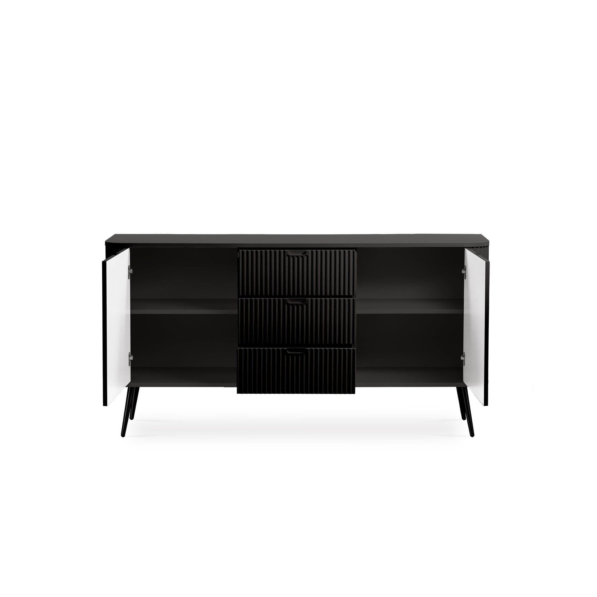 Komoda z drzwiami i szufladami 168x87 w stylu nowoczesnym - cichy domyk, złote lub czarne nóżki | Eva