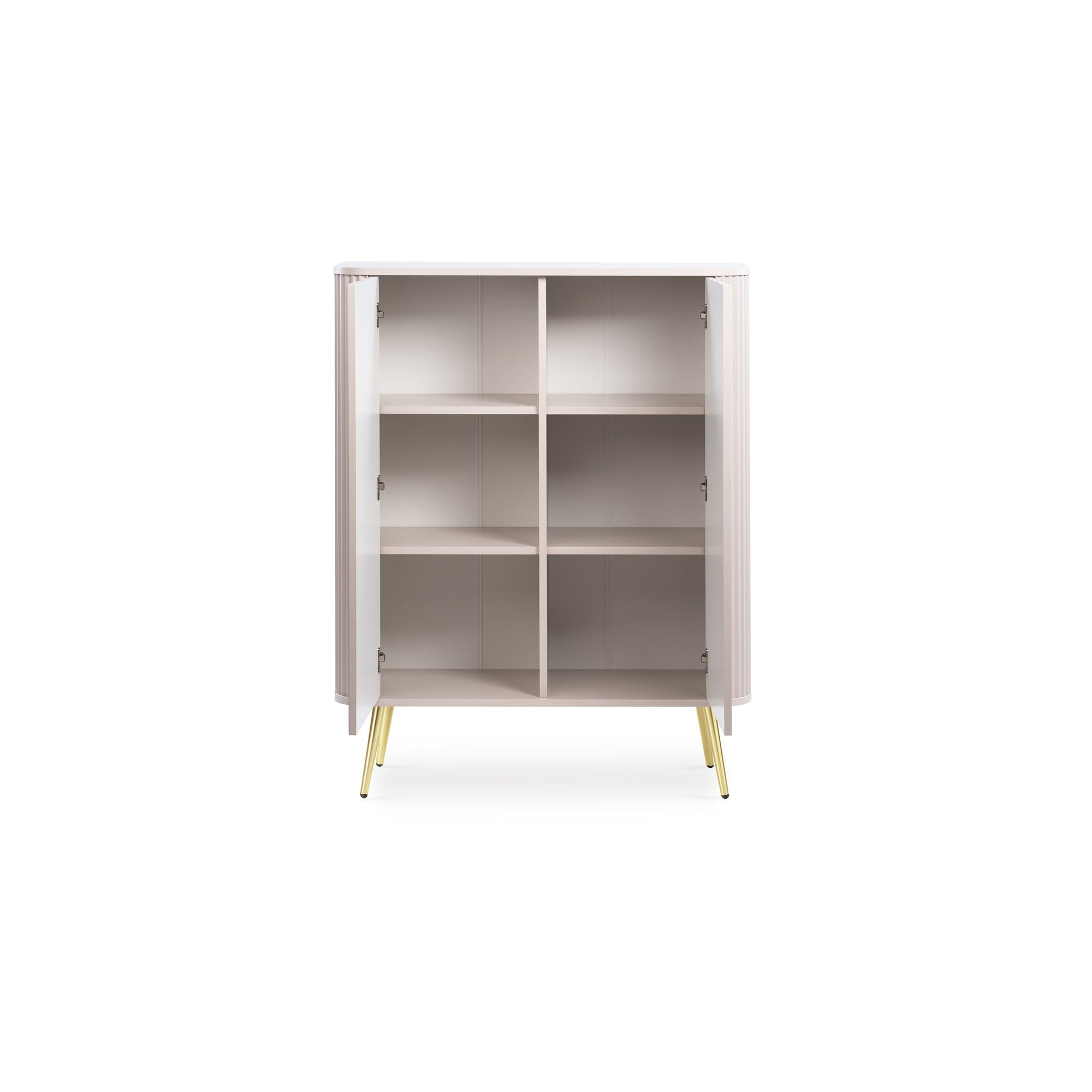 Komoda 103x129 w stylu nowoczesnym - frezowane fronty, ukryte uchwyty, złote lub metalowe nogi | Eva