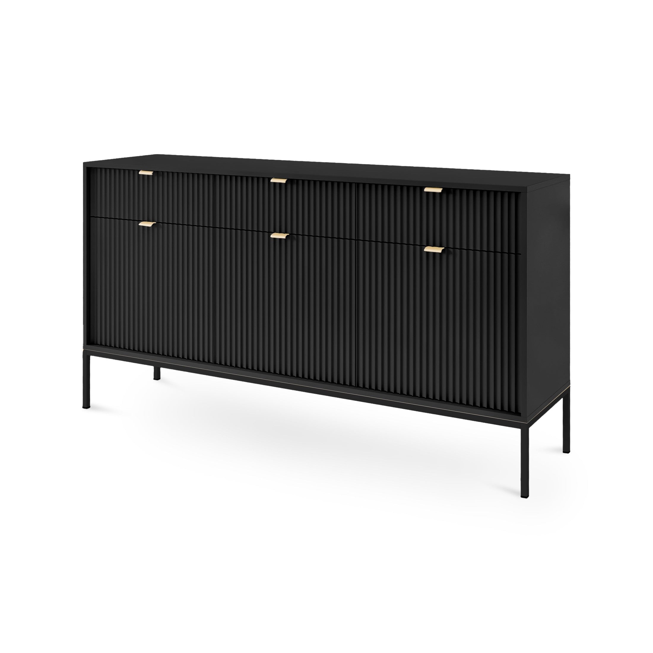 Komoda 154x83 w stylu glamour | Roza Czarny Czarny