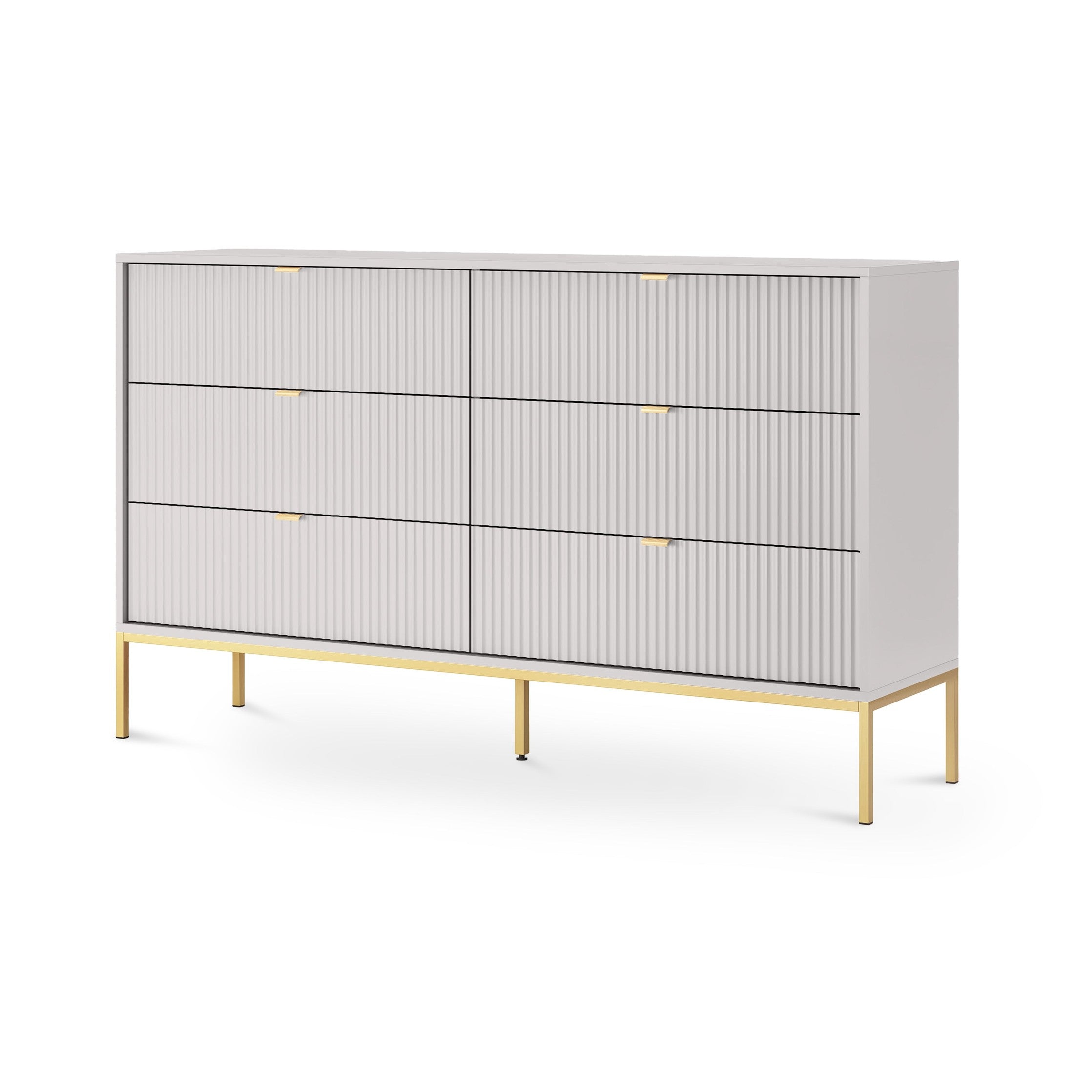 Komoda szufladami 154x91 w stylu glamour | Roza Szary Złota
