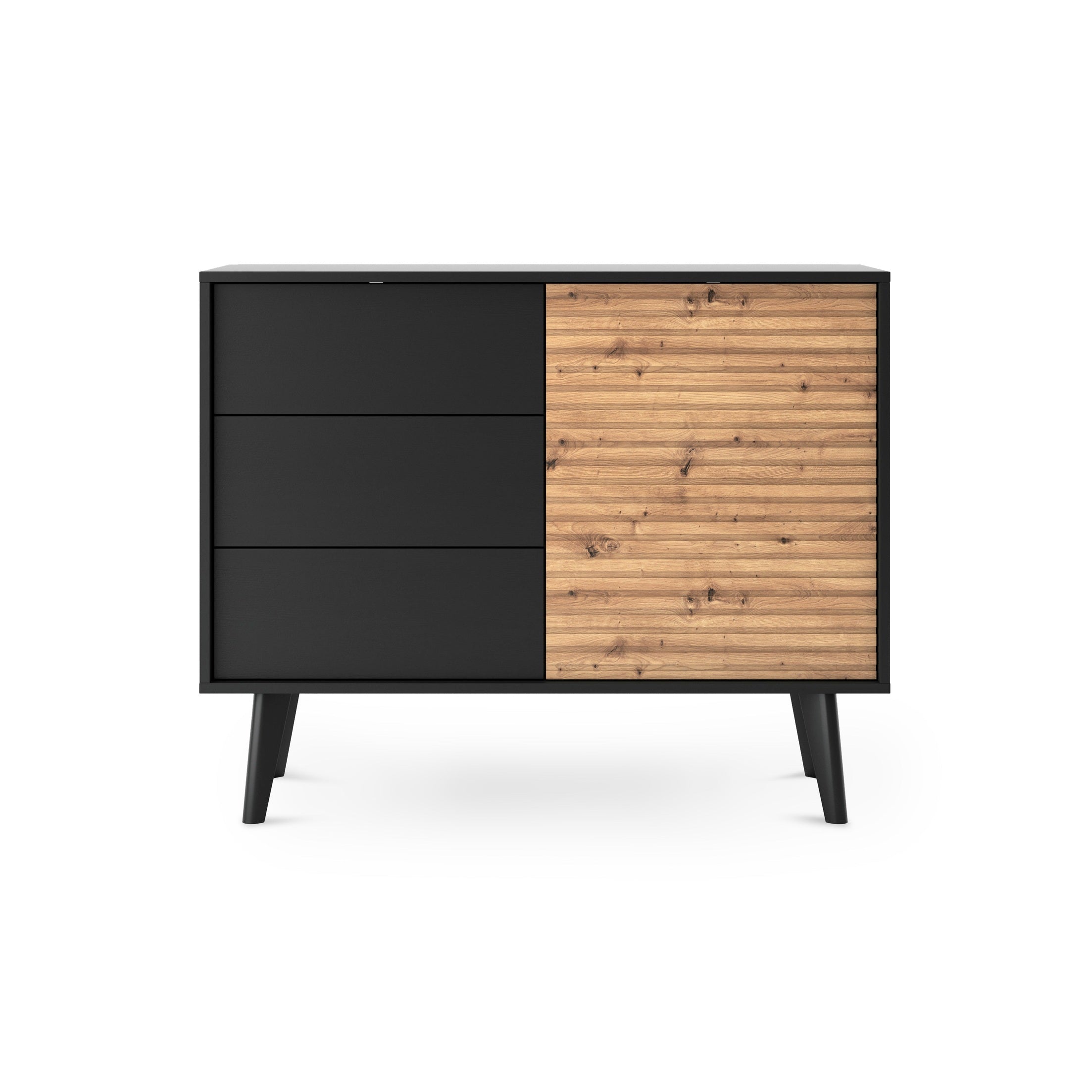 Komoda z szufladami i drzwiami 104x83 w stylu industrialnym | Las