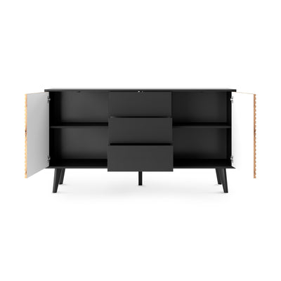 Komoda 154x83 z szufladami i drzwiami w stylu loft | Las