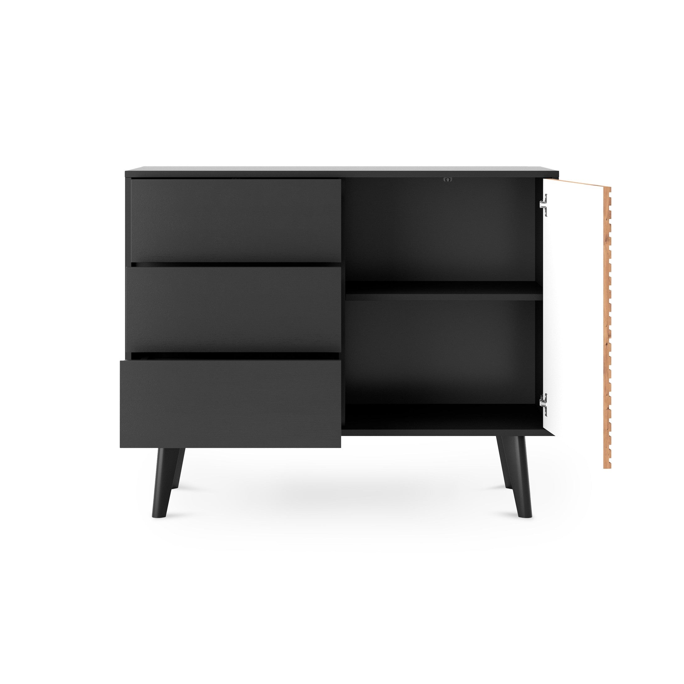 Komoda z szufladami i drzwiami 104x83 w stylu industrialnym | Las
