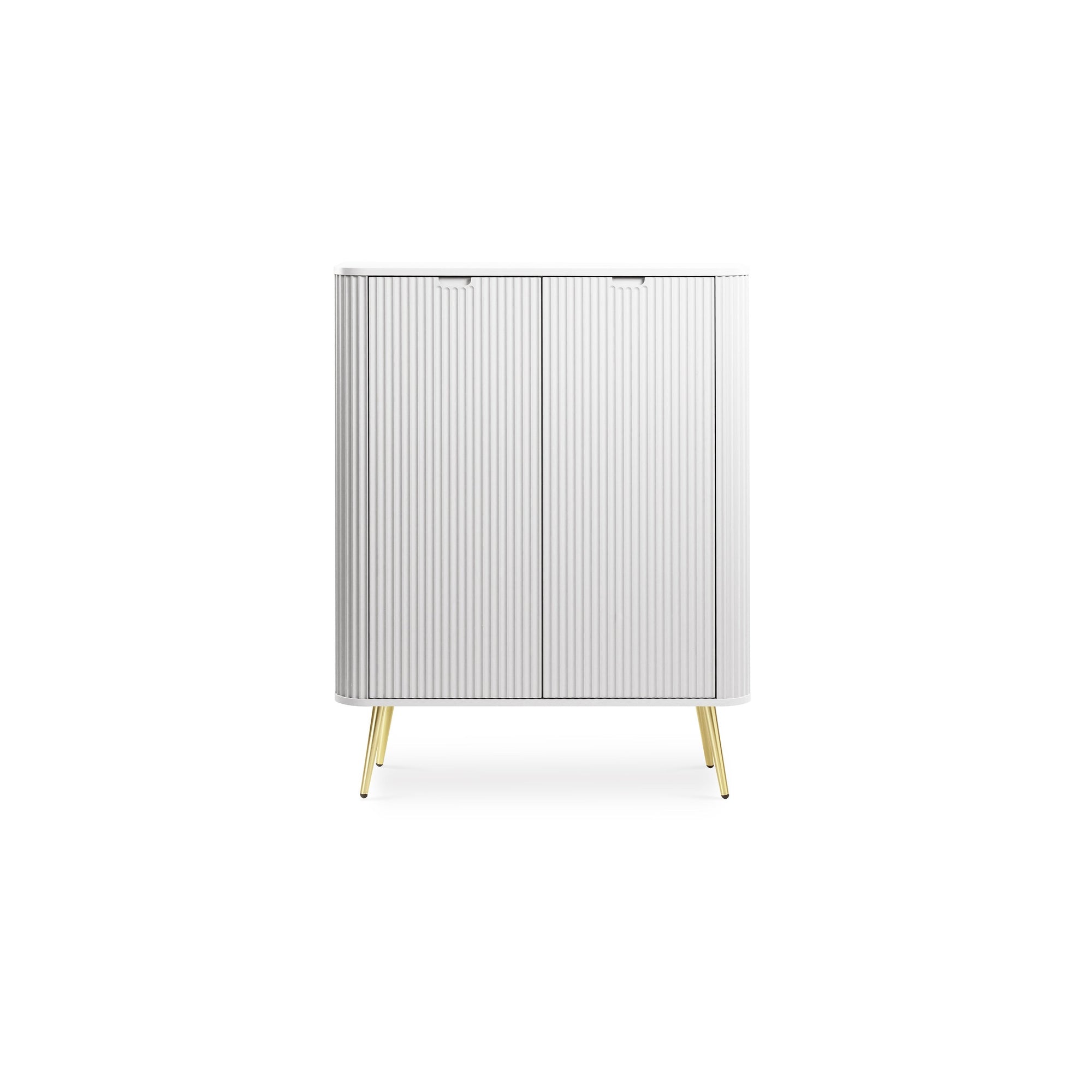 Komoda 103x129 w stylu nowoczesnym - frezowane fronty, ukryte uchwyty, złote lub metalowe nogi | Eva