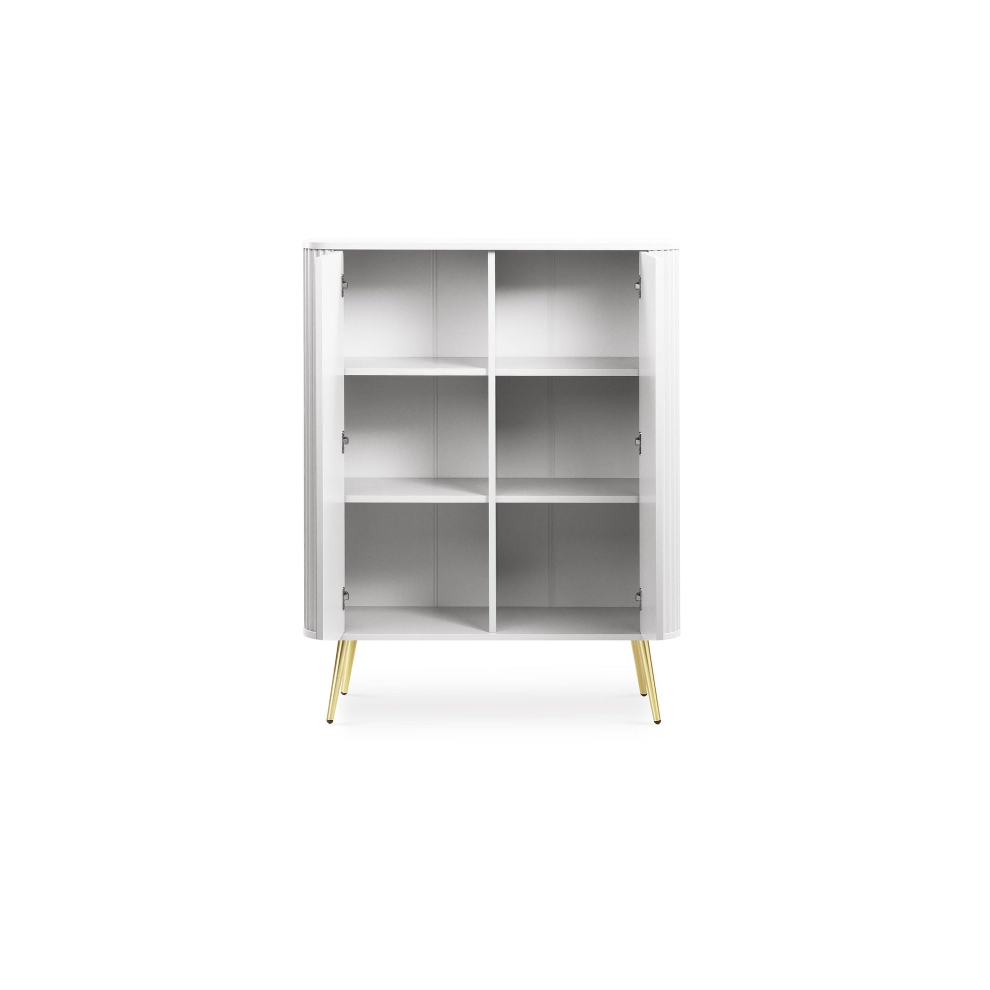 Komoda 103x129 w stylu nowoczesnym - frezowane fronty, ukryte uchwyty, złote lub metalowe nogi | Eva