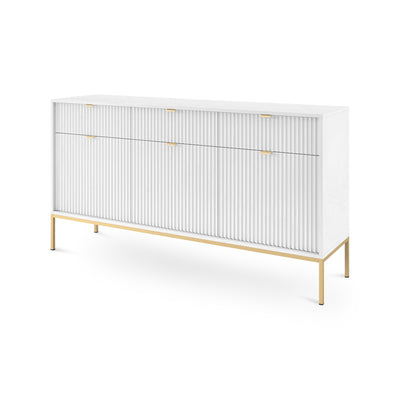 Komoda 154x83 w stylu glamour | Roza Biały Złota