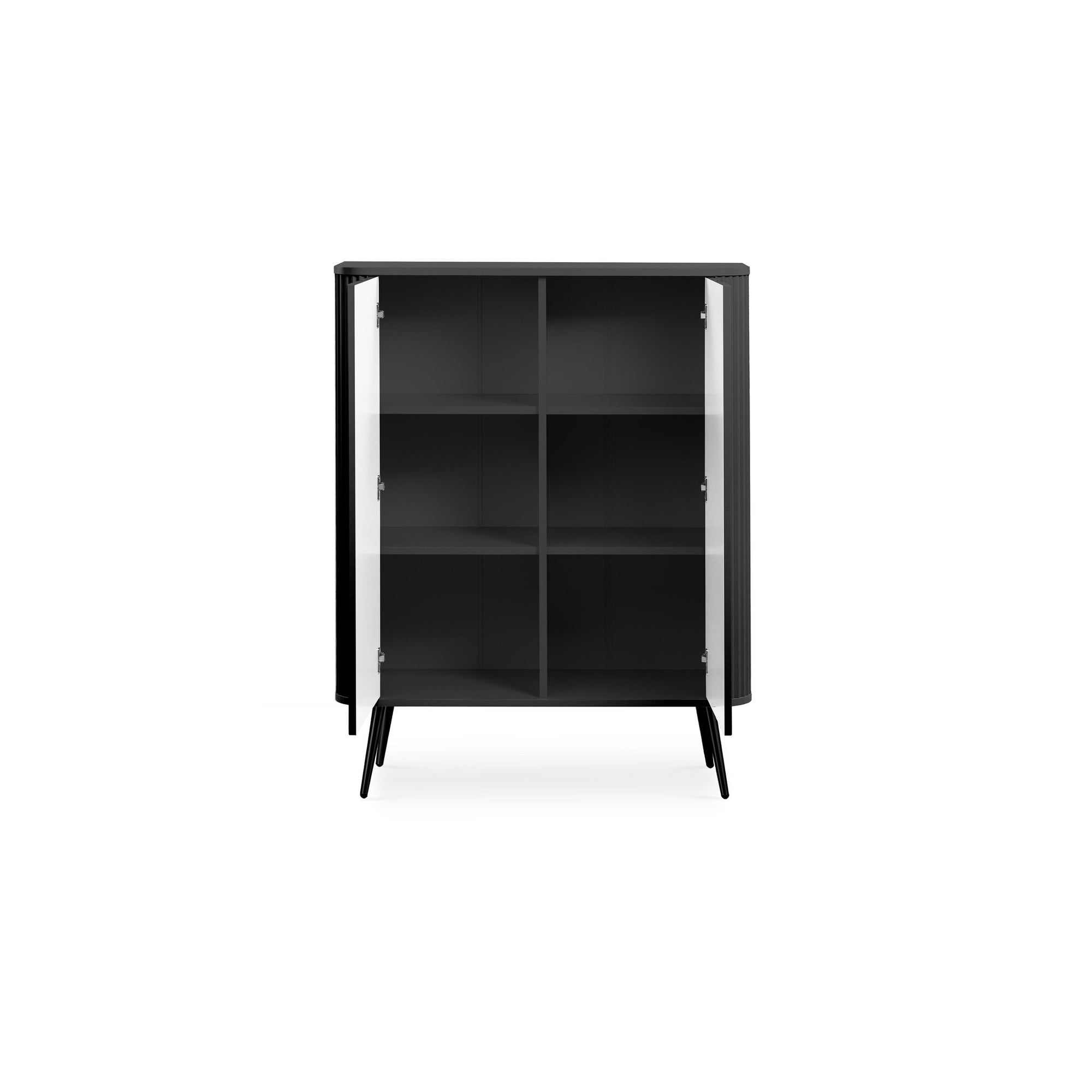 Komoda 103x129 w stylu nowoczesnym - frezowane fronty, ukryte uchwyty, złote lub metalowe nogi | Eva
