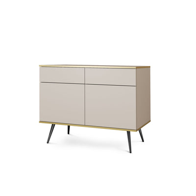 Komoda 107x85 w stylu glamour | Meva Beżowy Czarny
